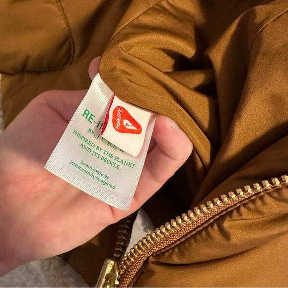 J. Crew Tan Sherpa Signature Puffer Jacket XS - Picture 8 of 15